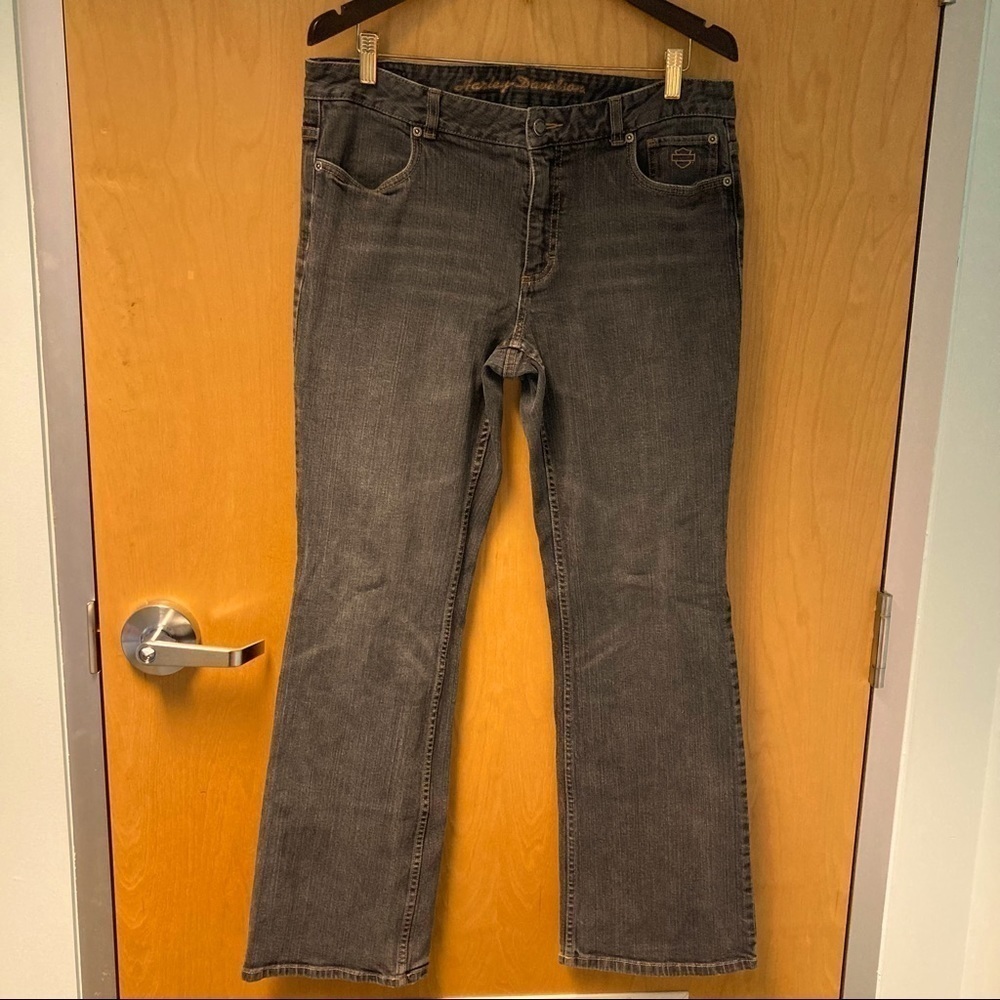 HARLEY DAVIDSON Sz 14 Classic Fit Jeans Grey Wash Jeans